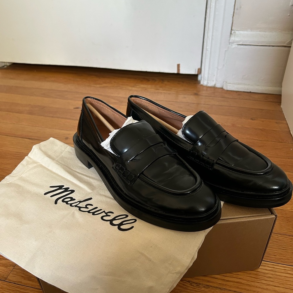 Madewell Black Flats Classic Penny Loafers